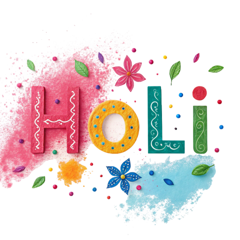 Holi text  png image