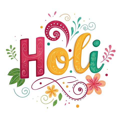 Holi text png image