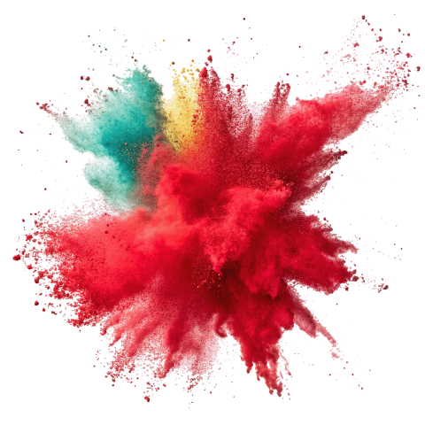 Transparent Red Color Powder Explosion