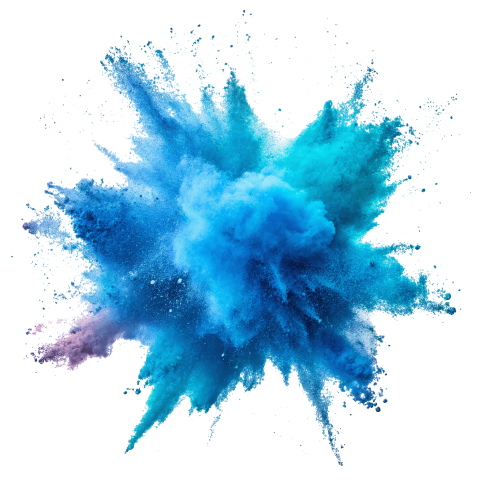 Transparent Blue Color Powder Explosion
