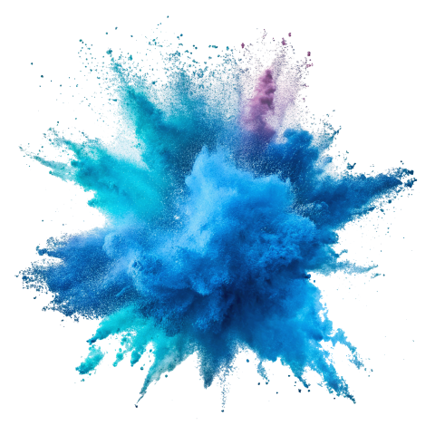Transparent Blue Color Powder Explosion