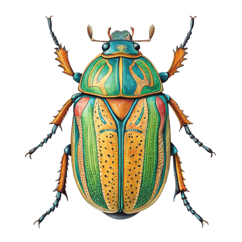 Green scarab beetle png image