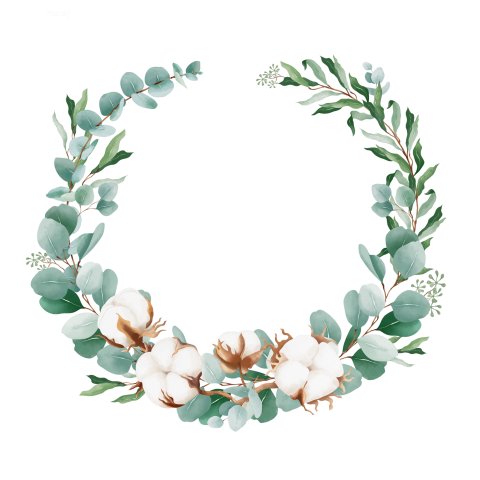 Floral frame on transparent png illustration