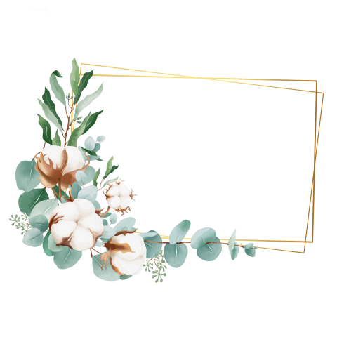 Floral frame on transparent png illustration