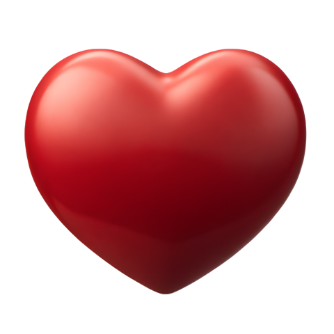 Glossy Red Heart Shaped Png Image