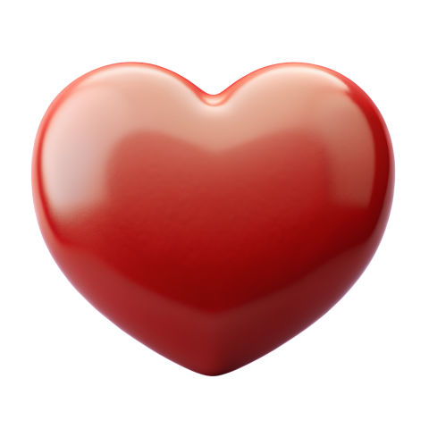 Glossy Red Heart Shaped Png Image
