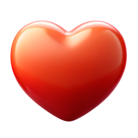Glossy Red Heart Shaped Png Image