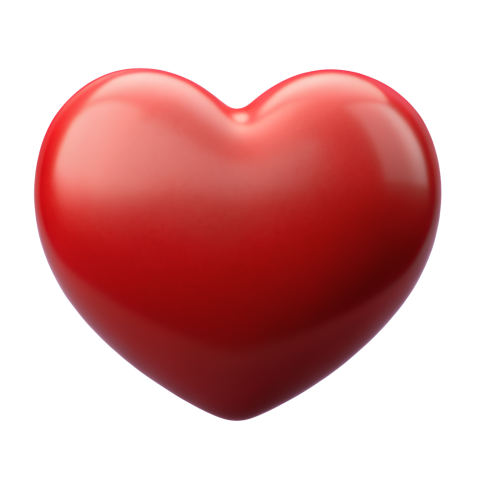 Glossy Red Heart Shaped Png Image