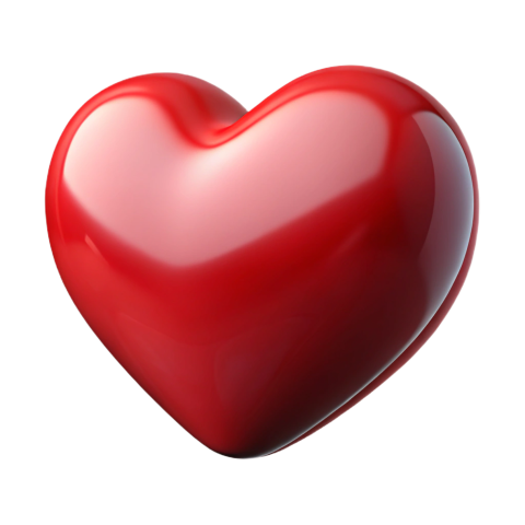 Glossy Red Heart Shaped Png Image