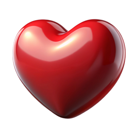 Glossy Red Heart Shaped Png Image