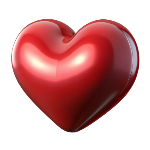 Glossy Red Heart Shaped Png Image