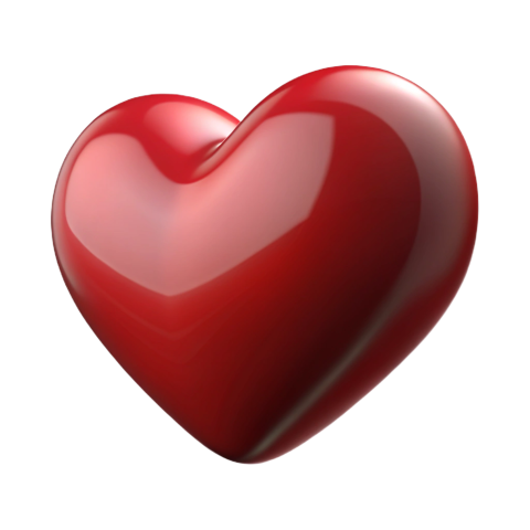 Glossy Red Heart Shaped Png Image