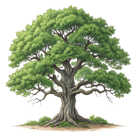 Green old big tree png image illustration