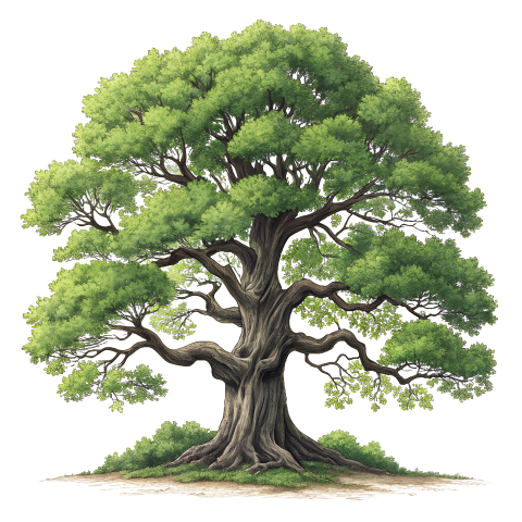Green old big tree png image illustration