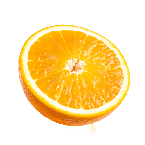 Juicy Orange Slice on Transparent Background
