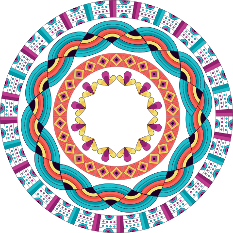 Round Floral Design Png  Free Download