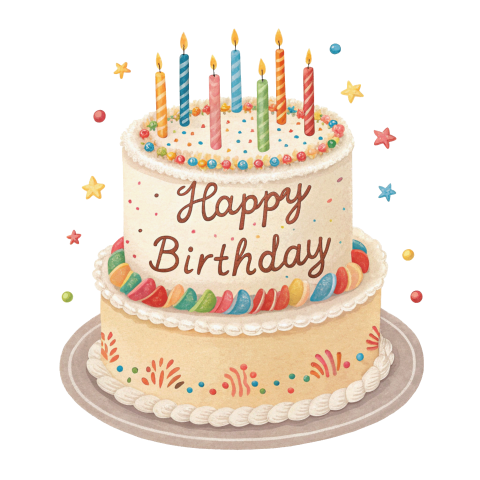 Birthday cake illustration png