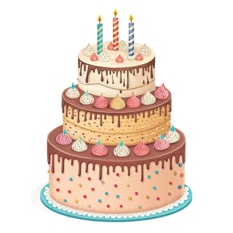 Transparent Birthday cake png image
