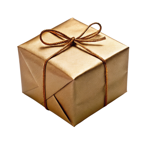 Golden gift box png image