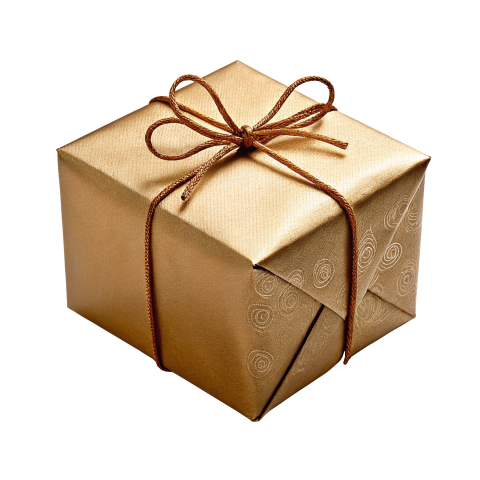 Golden gift box png image