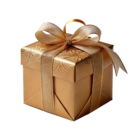 Golden gift box png image