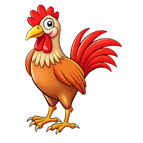 Red rooster illustration png