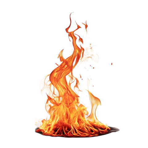 Realistic fire flame png image