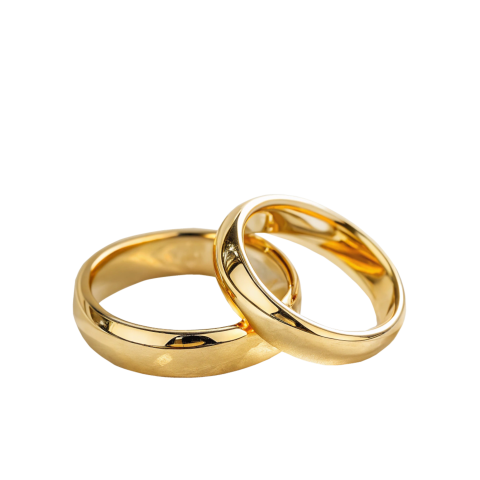 Golden wedding rings png