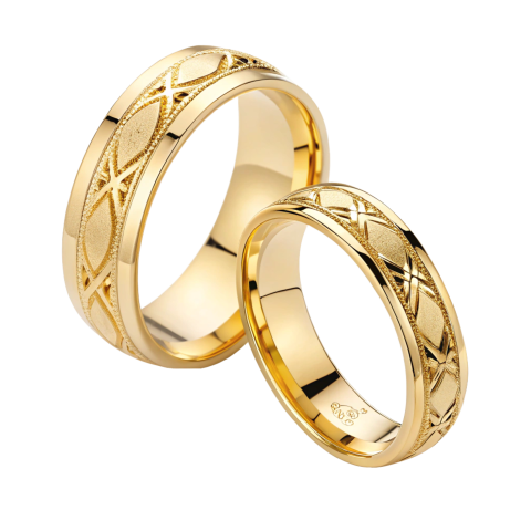 Golden wedding rings png