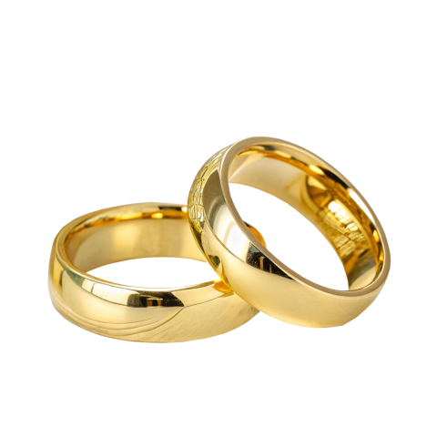 Shiny golden wedding rings png