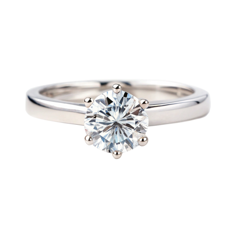 Classic silver diamond ring png