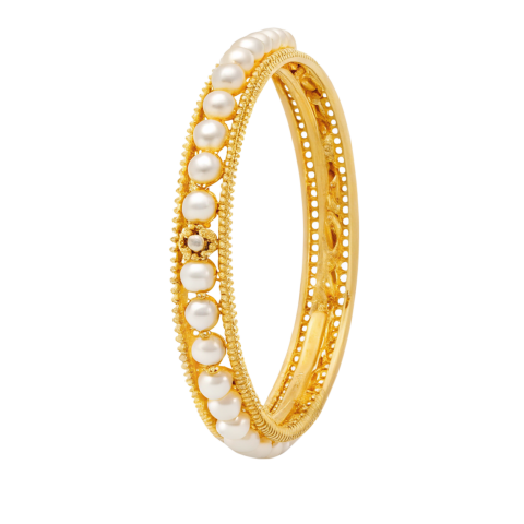 Shiny gold bangle png image