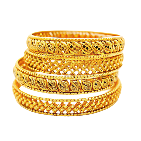 Shiny gold bangles png image