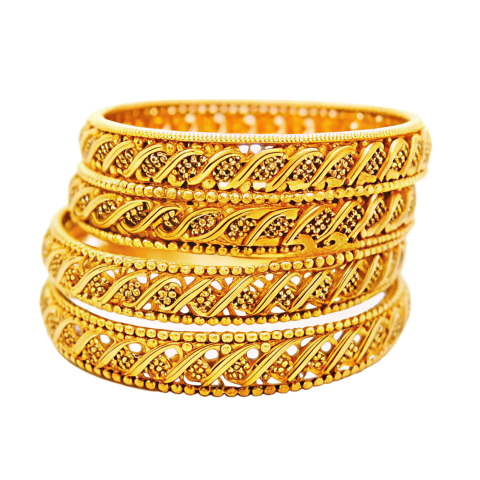 Shiny gold bangles png image