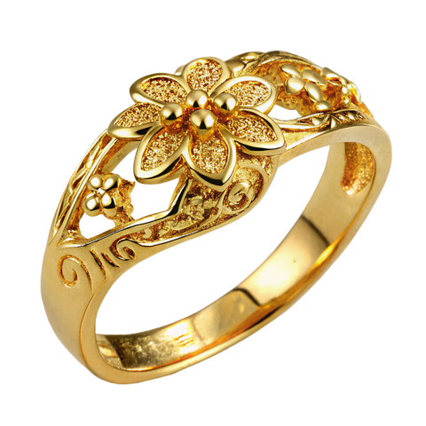 Gold engagement ring png image