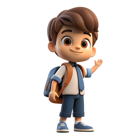 Happy Young Boy Smiling and Ready for School With a Backpack