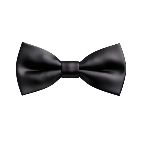 Elegant Black Bowtie on Transparent Background Png