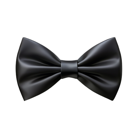 Elegant Black Bowtie on Transparent Background Png