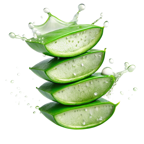 Fresh Aloe Vera Slices on Transparent Background Png