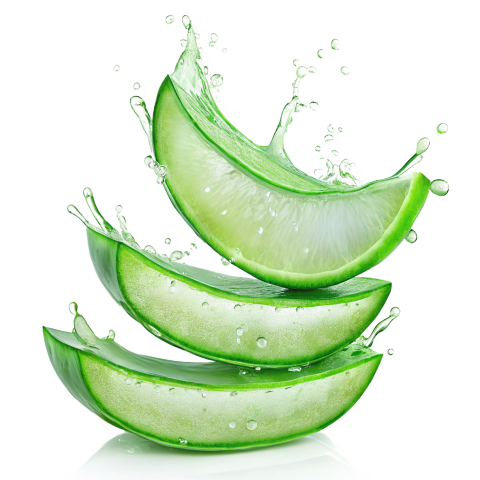 Fresh Aloe Vera Slices on Transparent Background Png