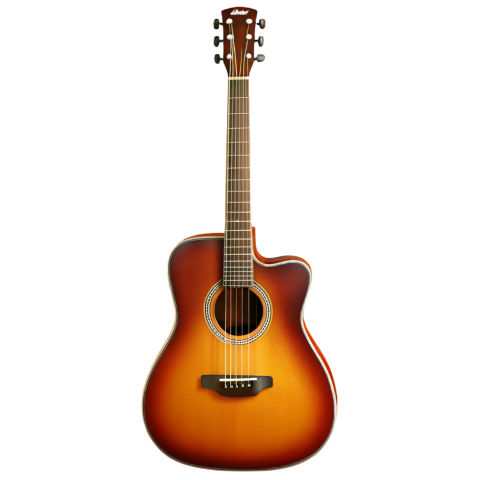 Sunburst Acoustic Guitar on Transparent Background