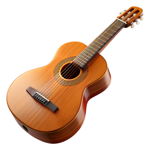 Classical Guitar on Transparent Backgroun