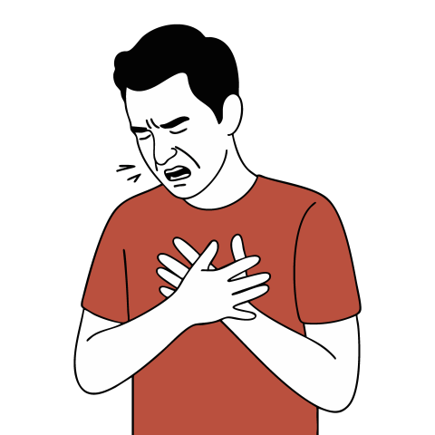 Man Chest Pain Experiencing with Health Risk