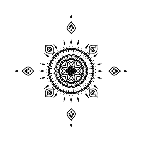 Round Floral Design Ornament Png