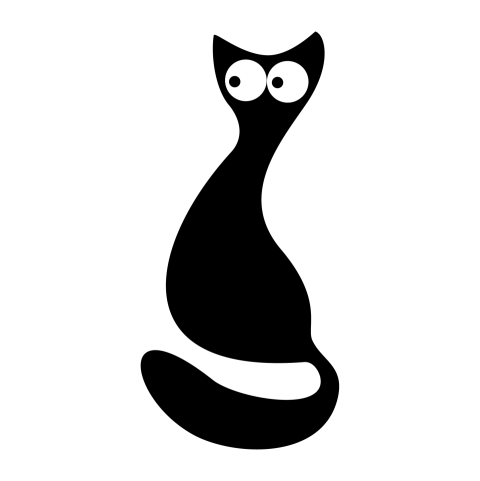 Cute Funny Black Cat Silhouette Png