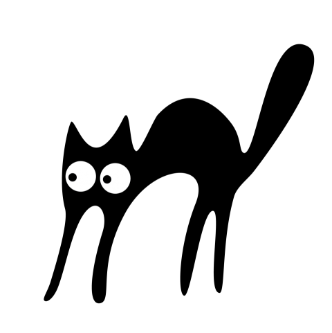 Cute Funny Black Cat Silhouette Png