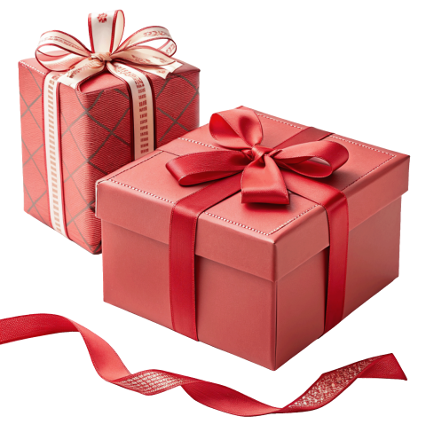 Transparent red gift box png image