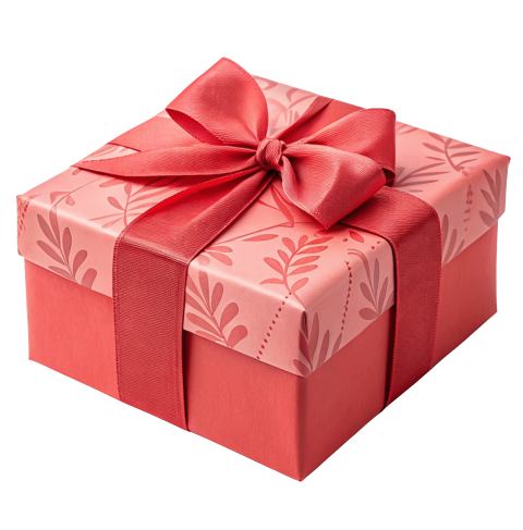 Transparent red gift box png image