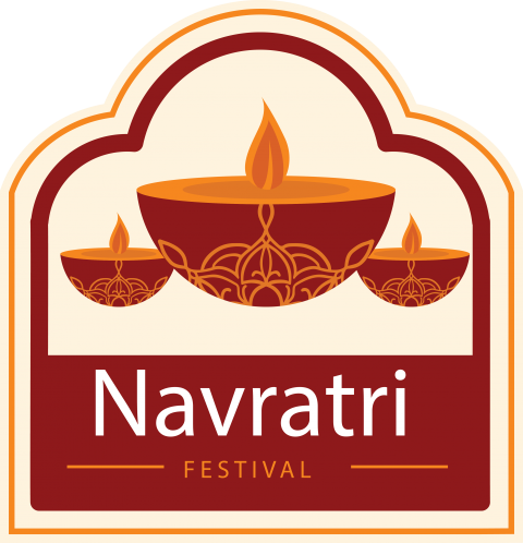 Navratri Traditional Label Design Template