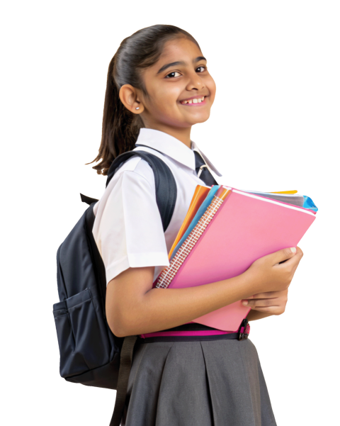 Young indian school girl student png image